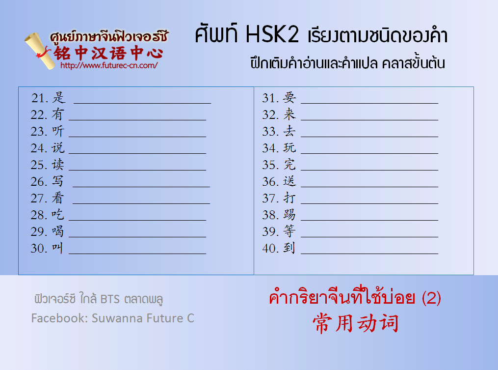 HSK2  Verb 21 - 40
