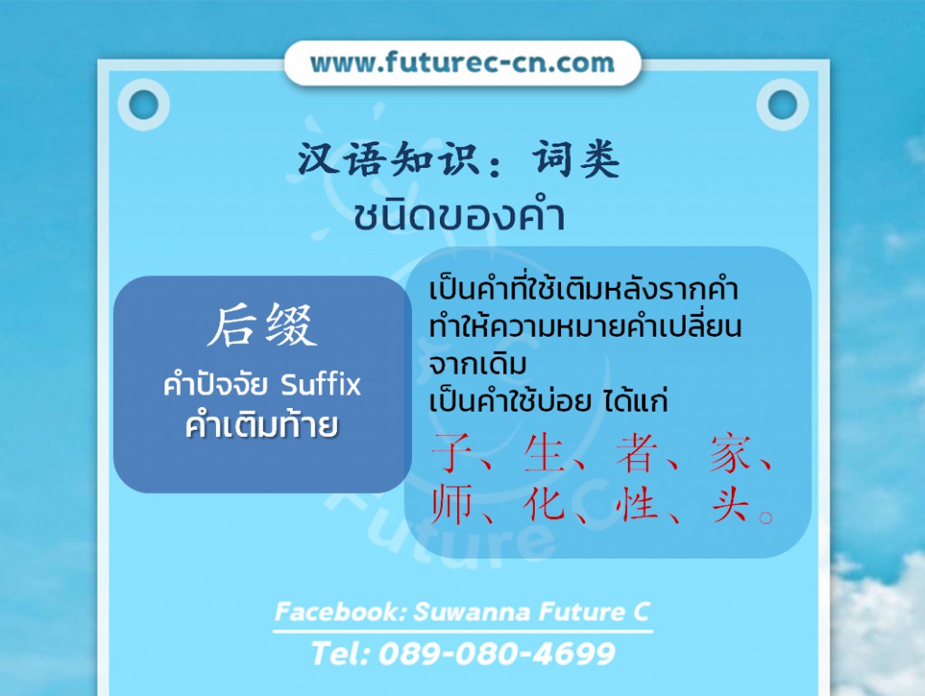 ชนิดคำ P18 คำเติมหลัง